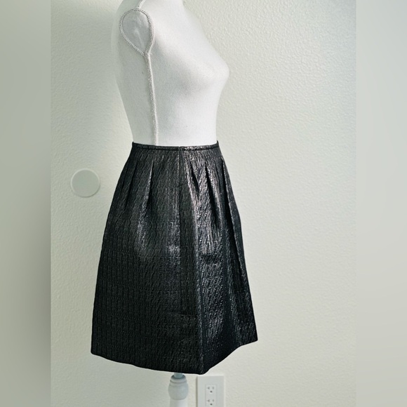 ETRO Dark Silver Wool Blent Knee Length Pleated Skirt Size 38 - Picture 4 of 10